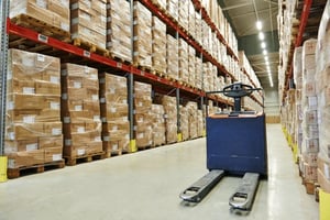 Palletized Retail Freight in Warehouse Awaiting Shipment